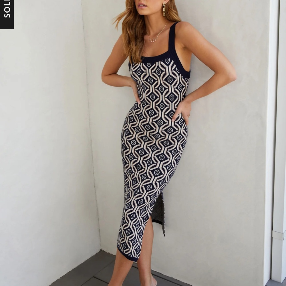 VICI Chantelle Printed Knit Dress Geometric Patterned
